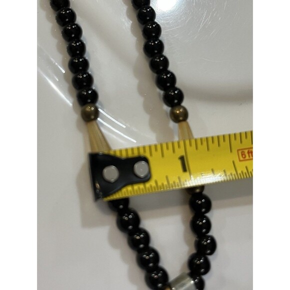 Long Beaded Pendant Necklace Mixed Genuine Tested Stones Silver Tone 28in - Picture 7 of 7